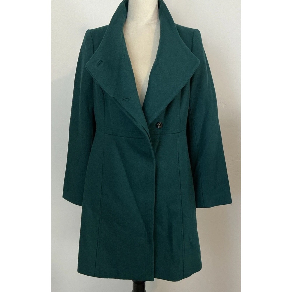 Talbots Petites Pine‎ Green Wool Blend Princess Cut Coat Sz 4P NWT $269